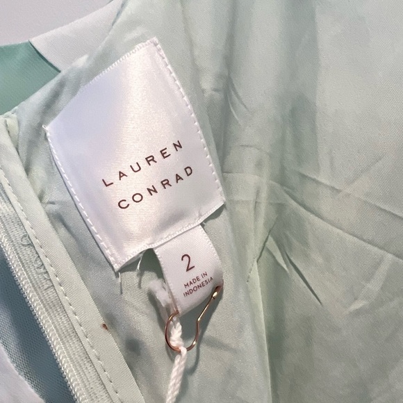 NWT Lauren Conrad Slip Dress Mint Green Mesh Stripe size 2 - Picture 6 of 8